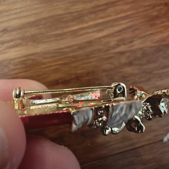 Gerry's Christmas Poodle in Red Stocking Brooch 1 5/8 Inch Puppy Dog Enamel Pin - Picture 7 of 7